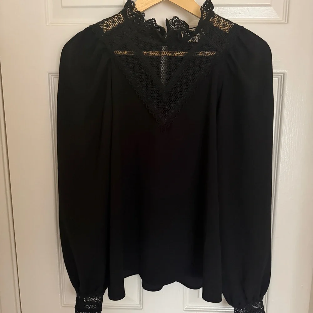 Sezane Black Lace Blouse - Picture 1 of 12